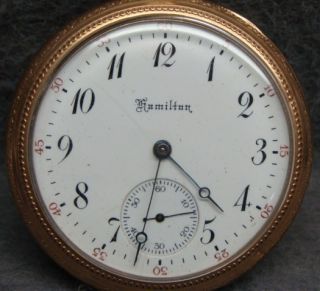 Antique Hamilton 17 Jewel Pocket Watch Ca 1909 Runs NR