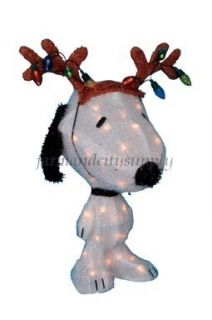 Product Works 30320 Prelit Snoopy w Antlers 3D Yard Art Outdoor Décor 