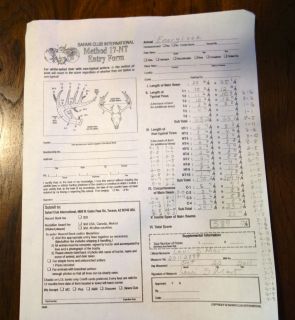    World Record Whitetail Deer Antlers Sci Score Sheet Included