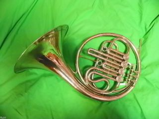Antique 4 valve single Bb French horn made by Johann Egerter 1938
