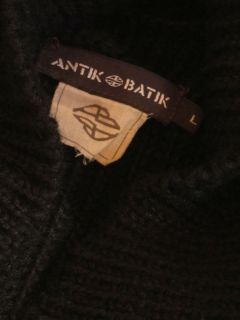 Anthropologie Antik Batik Black Alpaca Wool Shawl Collar Cardigan 
