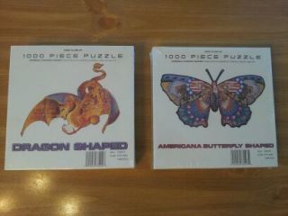 Dragon Shaped Jigsaw Puzzle And Butterfly Puzzle SEALED 1000 Pieces 