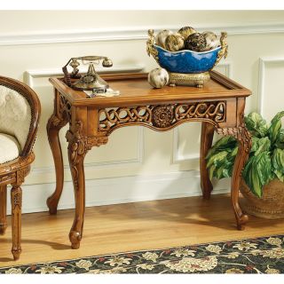   Flowers Vines English Antique Replica Victorian Console Table