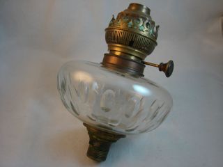 Antique Thumbnail Crystal Oil Lamp Font with Odin Burner from Carl 