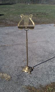 Antique Brass Music Stand Adjustable Excellent Condition