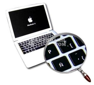 Mac Spanish Keyboard Stickers Black Color Background
