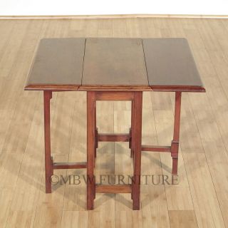 Antique English Mahogany Dropleaf Gateleg Coffee Table c1949 p09