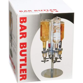 Revolving 4 Station Liquor Dispenser ~ Bar Countertop Cocktail Bottle 