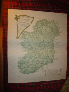 Antique Ireland County Name Irish History Genealogy Map Superb Many 
