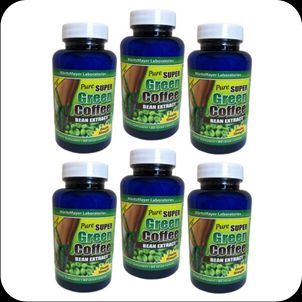 In Stock Pure Super Green Coffee Bean Extract 6 Bottles