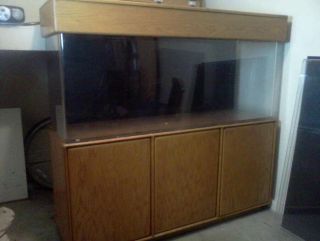 125 gallon acrylic TRUVU aquarium with wood stand and canopy