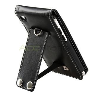 Black Leather Case for iPod Touch 4G 4th Gen 8 32 64 GB