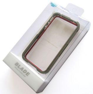   Blade Element Metal Bumper Cover Case for iPhone 4 4G Grey Red