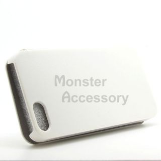 White Leather Flip Case Cover for Apple iPhone 5