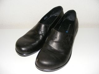 Aravon Comfort Brown Leather Clog Loafer Slip on Heel Womens 8 Cutout 