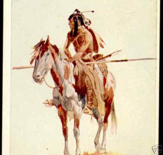 Russell Indian Powderface Arapahoe Vintage Postcard