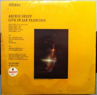 Archie Shepp Live in San Francisco LP as 9118 VG