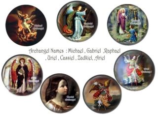 Lot The 7 Archangels Badges Buttons Pins 1 inch 25mm