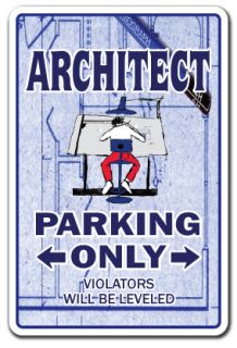 Architect Novelty Sign Parking Signs Blueprint Architecture Designer 