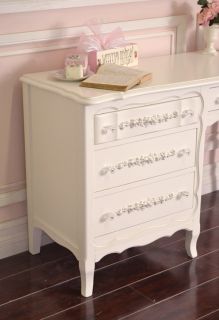 Shabby Cottage Chic 4 Drawer Writing Desk White French Vintage Style