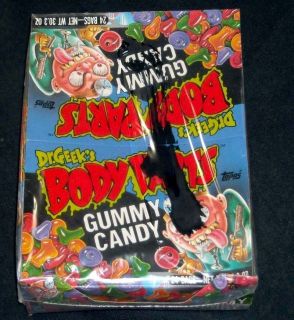 1990 Topps Dr Geeks Body Parts Gummy Candy Box 24