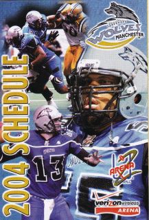 2004 Manchester Wolves Arena Football Pocket Schedule
