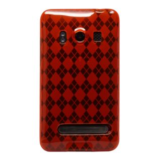 Argyle Red Candy TPU Gel Soft Cover Case Skin Sleeve for Sprint HTC 