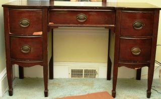 Antique Desk and Mirror Set Furniture Vanities