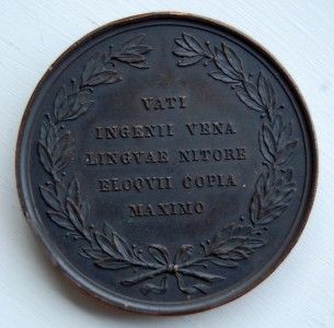 Ludovicus Ariosto Bronze Medallion by NIC Cerbara F C1830