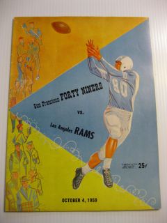    RAMS v SF 49ers FOOTBALL PROGRAM YA TITTLE LSU HUGH McELHENNY ARNETT