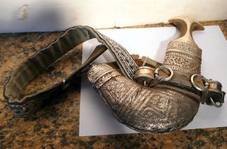 Antique 19th Century Khanjar Jambiya Silver Filigree Arabian Dagger 