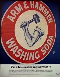 1968 Arm Hammer Washing Soda Vintage Household Ad