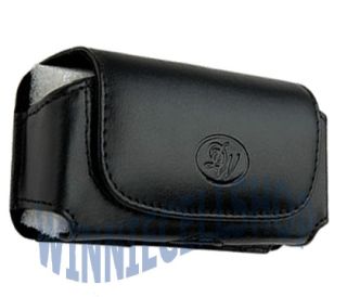 Black Leather Sideways Horizontal Belt Clip Case Pouch Cover for Apple 