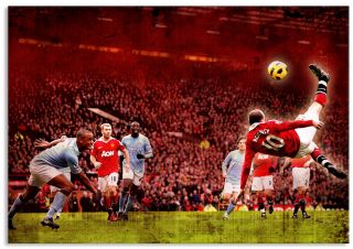 Wayne Rooney Goal Man UTD Pop Art Framed Canvas
