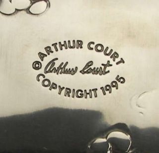 NIB Retired Arthur Court Aluminum Ornate Grape Design 19 Oblong Serve 