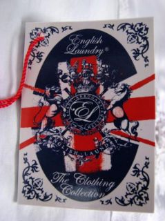ENGLISH LAUNDRY Embroidered White LHASA Shirt Medium, M, Medium, *RARE 