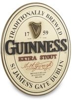 Arthur Guinness Extra Stout Irish Beer Pub 3D Pint Glass Wood Wall 