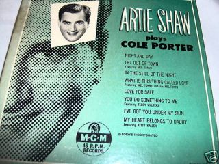 Artie Shaw Plays Cole Porter MGM K 54 Box Set 4x45
