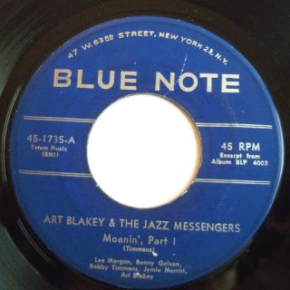 Jazz Mod 45 Art Blakey Jazz Messengers Moanin Blue No