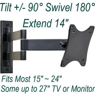 Articulating Tilt Swivel Arm LCD LED TV Monitor Wall Mount 17 19 20 23 