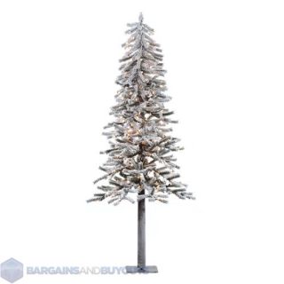   Flocked Alpine 72 Artificial Christmas Tree   Clear Mini Lights