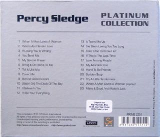 Percy Sledge Platinum Collection CD Bio Lyric Booklet