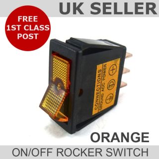 This auction is for an On/Off 12V Illuminated Rocker Switch *Orange*