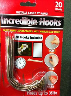 AS SEEN ON TV Incredible Hooks for plaster and drywall Brand New
