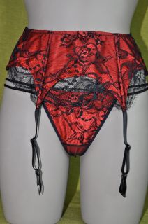 Suspender Belts Rien Gourgandine Calais Lace Made in France Red Black 