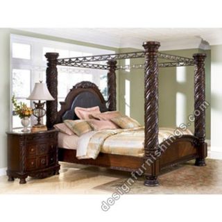 miscellaneous ashley north shore king canopy bed brown finish b553