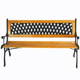   Weave Park Bench Iron and Wooden Bench for Yard or Garden