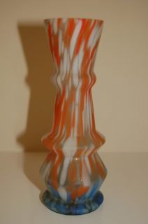 Art Deco Multicolor Glass Vase Bohemian Czech 1920´S