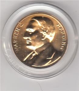 President Warren G Harding Inaugural Medal Gold Plated