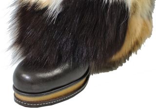 2000$ D G Dolce Gabbana Runway Fox Fur Boots 39 US 8 Stiefel Bottes 